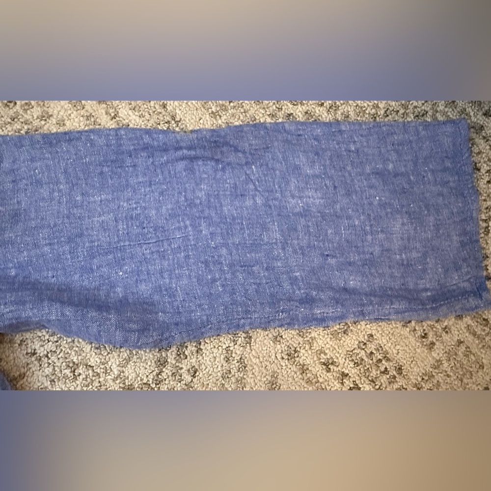 Tahari 100% Linen Chambray Blouse Sz 1X - Picture 6 of 7